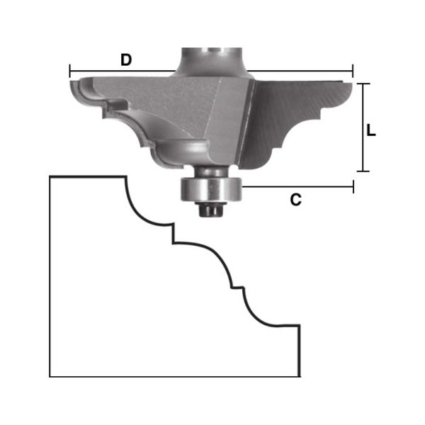 Eagle America French Baroque Table Edge Router Bits 3/4 Inch CD x 7/8 ...