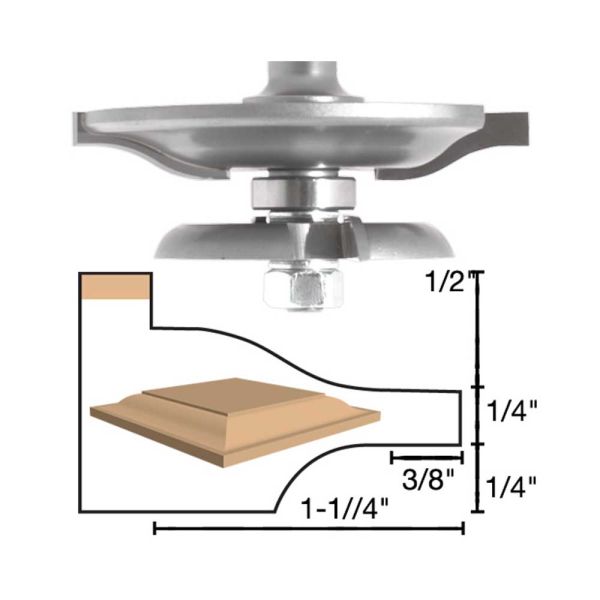Eagle America Ogee Raised Panel Router Bits with Back Cutter (2-Wing)