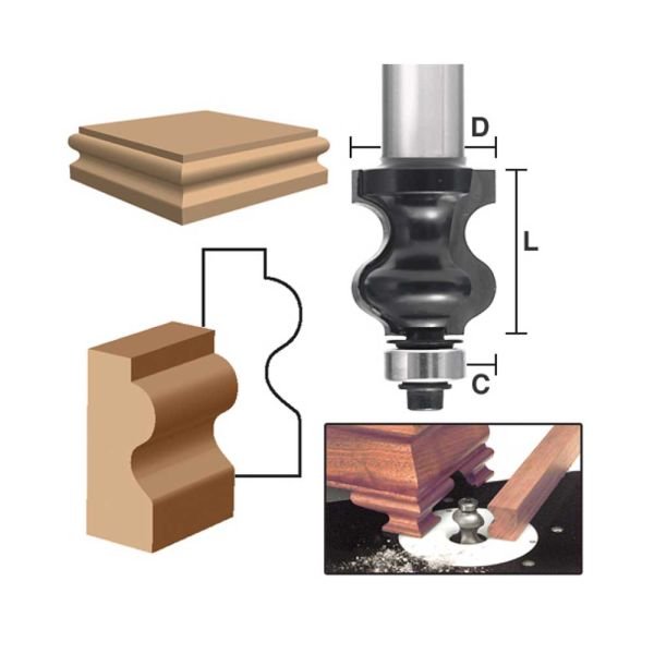 MLCS Traditional Foot Molding Router Bits for Jewelry Boxes 3/4 Inch CL ...
