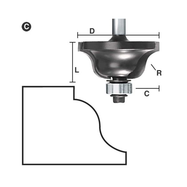 MLCS 1/4 Inch Roman Ogee Router Bits 3/4 Inch CL x 1/4 Inch shank